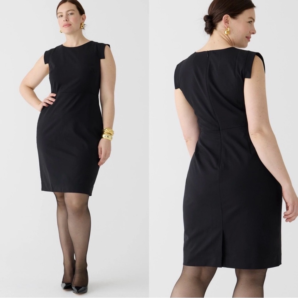 J. Crew “Resume” Black Midi Dress